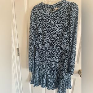 Blue and black cheetah dress